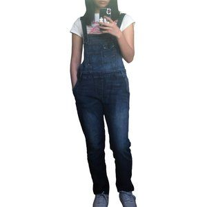 Free People Womens Size 27 Washed Denim Overalls Medium Wash Stretch